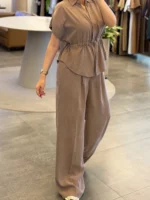 ست شومیز شلوار کمر گتر کش - Image 4